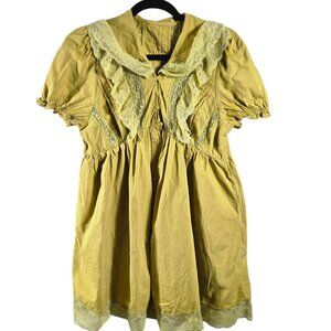 Women's Dress Size Medium Short Sleeve Lace Chartreuse